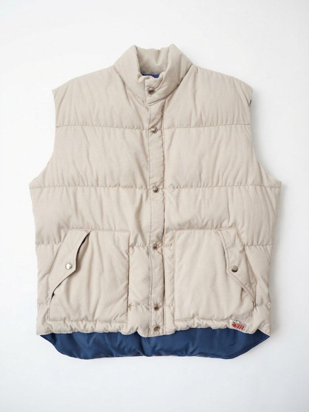 Cream Puffer Snap Button Vest